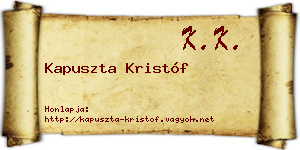 Kapuszta Kristóf névjegykártya