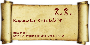 Kapuszta Kristóf névjegykártya