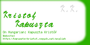 kristof kapuszta business card